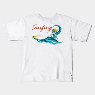 Surfing Club or Camp Emblem Kids T-Shirt